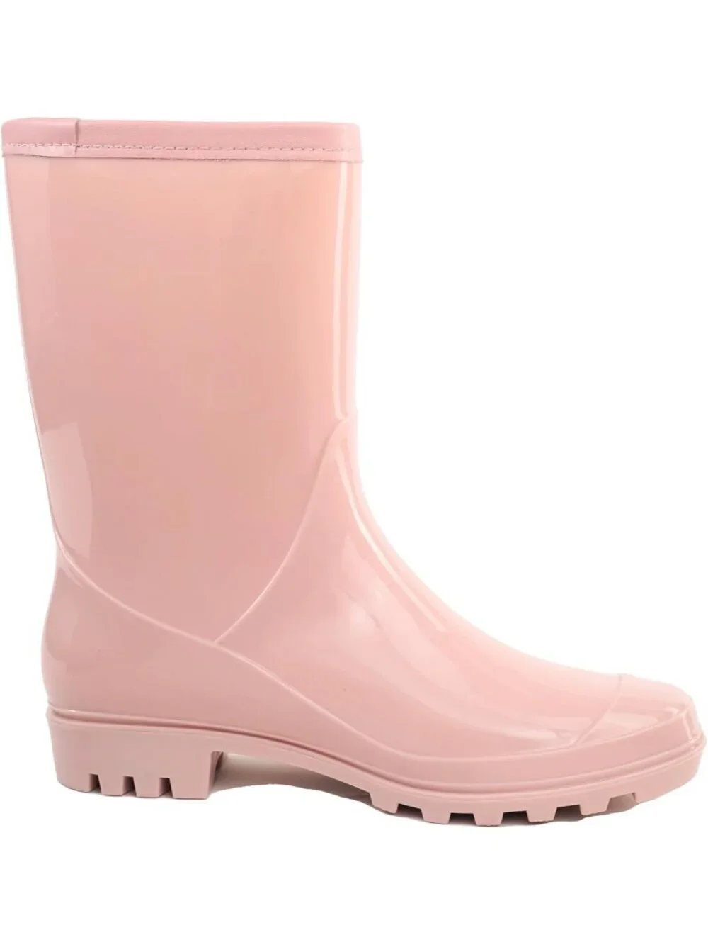 Women's Light Pink Anti-Slipping Comfortable Waterproof Mid Calf Light Rain Boot